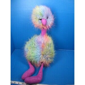 JellyCat Rainbow Pompom Ostrich Plush Stuffed Animal Bird Toy 21"
